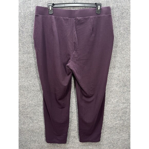 J Jill Pure Jill Affinity French Terry Pants Sz 2X Purple Slim Leg Pull On Pima - Picture 4 of 11